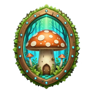 magical mushroom shield object icon, shield crafted from mushroom bark, glowing spores, fantasy forest design, soft green-blue aura, 3D cartoon, mobile game icon style, centered, clean background, no text, no watermark
 
 sticker