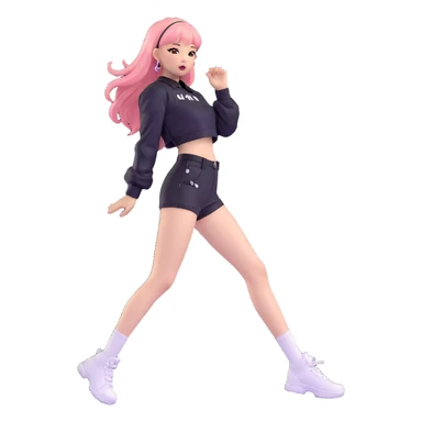 Jennie from Blackpink, full body, dynamic pose sticker