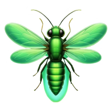 Firefly lighting up green from bottom  sticker