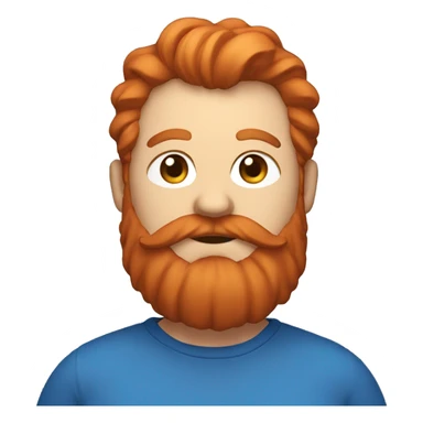 caseoh, a fat streamer with red hair and a long beard and blue shirt sticker