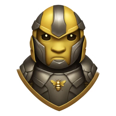 A paladin bee with heavy armor and a tower shield sticker