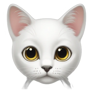 Cute white cat with huge eyes sticker