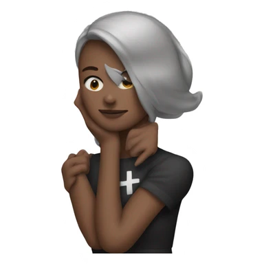 a woman with an X on her arm
 sticker