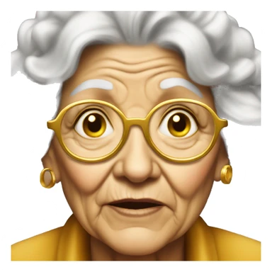 old lady gangsta golden sticker