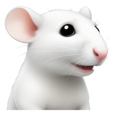 white rat , black nose sticker