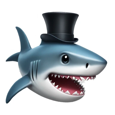 shark having tophat sticker