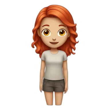 girl with medium red hair sticker