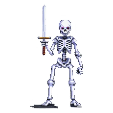 skeleton with a sword action pose sticker