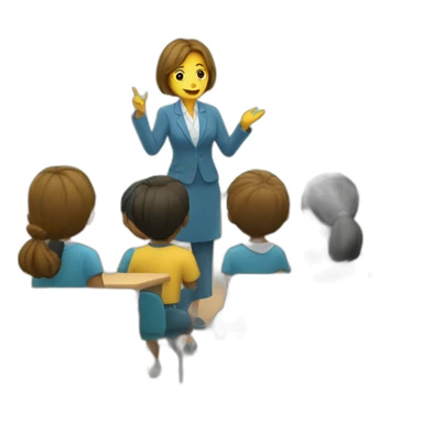 animal teacher giving lesson to students sticker