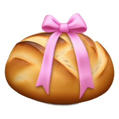 sourdough bread boule loaf with pink bow sticker