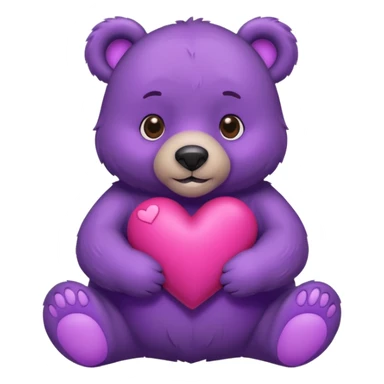 bear holding heart but it’s purple tinted sticker