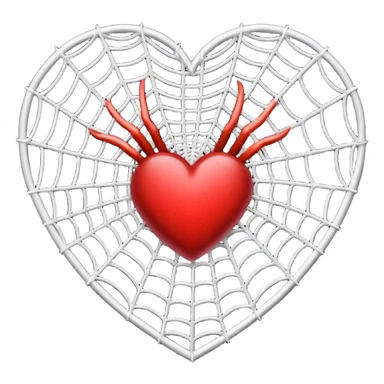 An heart emoji made up of SPIDER web without SPIDER sticker