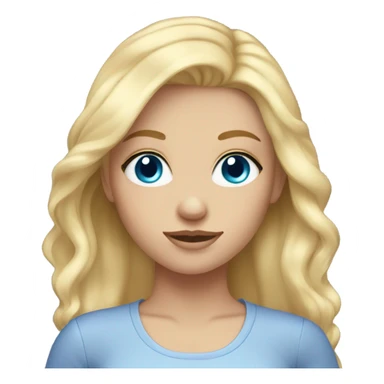 blonde hair girl with blue eyes and long eyelashes sticker