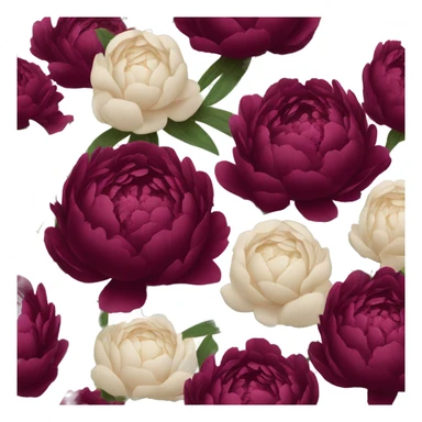 Big bouquet of burgundy peonies  sticker