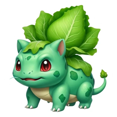 Bulbasaur with a lettuce-bulb on back  sticker