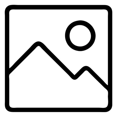 image placeholder icon with a mountain and sun, light gray, minimal style sticker