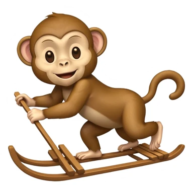 Monkey sled sticker