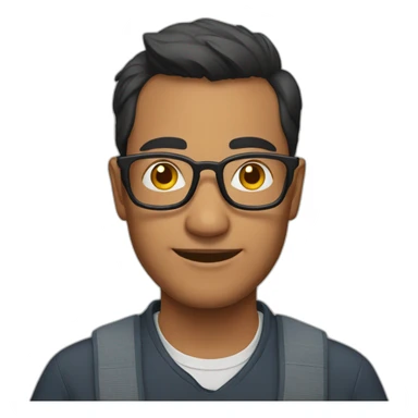 a nepali man with glasses on sticker