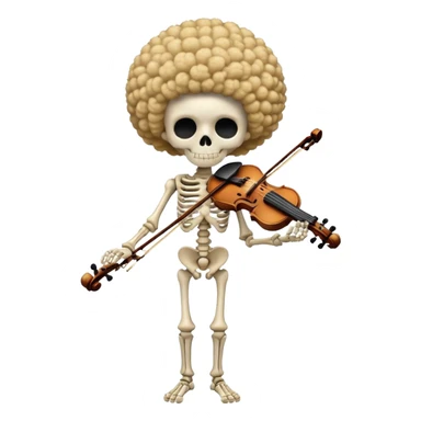 Brook skeleton musician with afro and violin, One Piece sticker