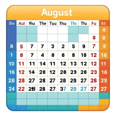 August calendar sticker