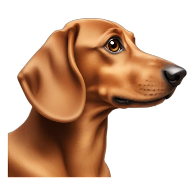 Dog head reality dachshund Looks to the left side 180 Degrees sticker