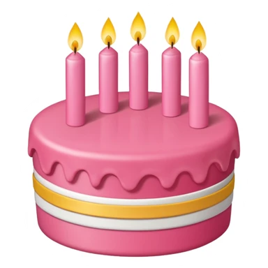 torta de cumpleaños rosada que tenga velitas sticker