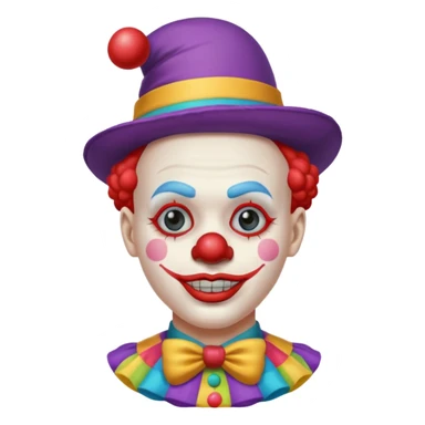 Clown with tiny colorful hat, half body sticker