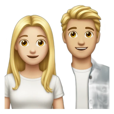 white teenage girl and white teenage boy sticker