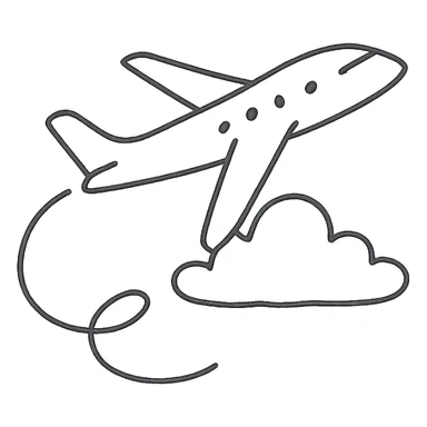 fine line tattoo design of an airplane with a cloud, smooth, feminine, delicate, minimal and elegant sticker