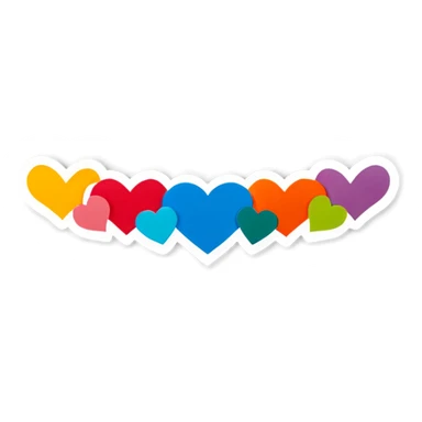 7 Heart's in a single line divider 
 sticker