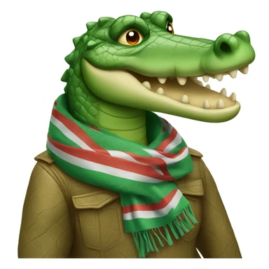 Crocodile wearing a scarf  sticker