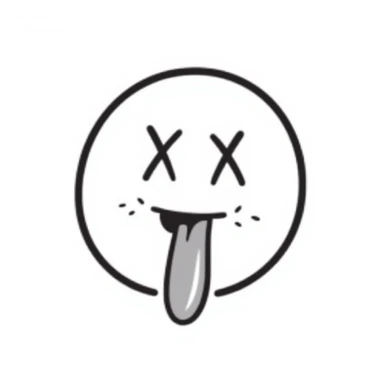 drooling emoji with crossed eyes and giant tongue, hand-drawn doodle style sticker