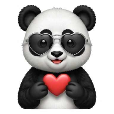 Panda with heart shades glasses sticker