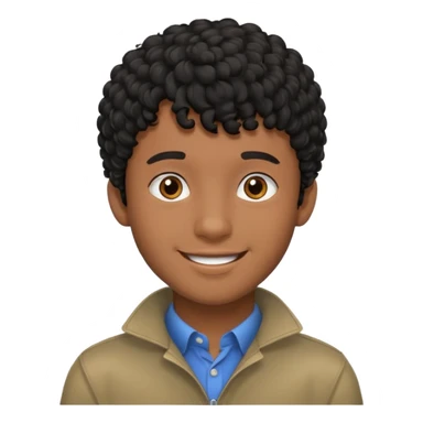 Young man with black curly hair fringe Haircut and dark skin sticker