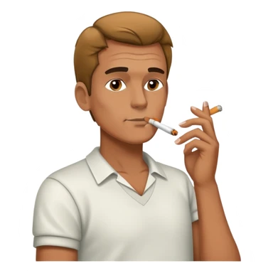 a man smokes a cigarette sticker