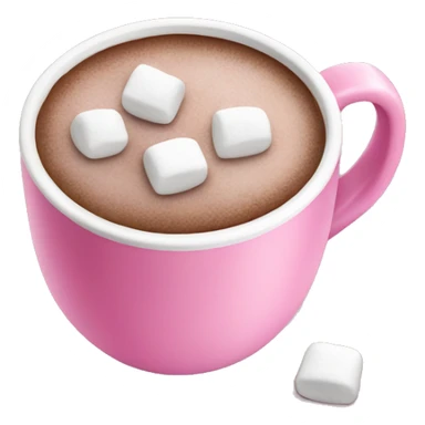 Pink cup of hot cocoa with marshmallows  sticker