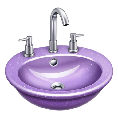 Pale purple glitter sink with mirror  sticker