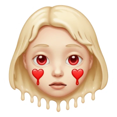 Cara derretida con ojos de corazón sticker