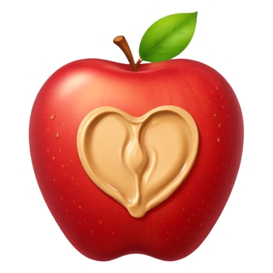 apple with peanutbutter sticker