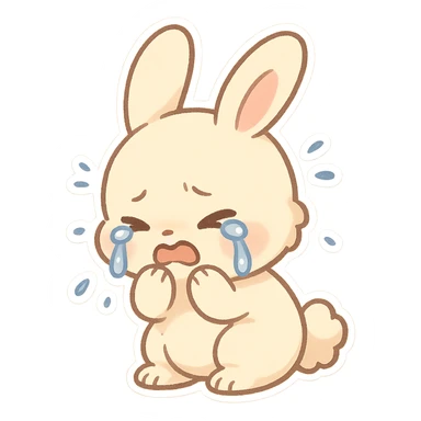 Chibi Crying Bunny sticker