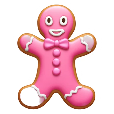 pink gingerbread man with frosting  sticker