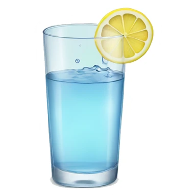 A glass of water with lemon sticker