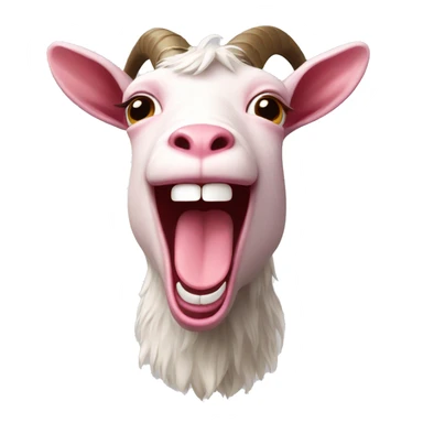laughing pink goat sticker