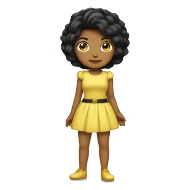 yellow princess with black hair sticker