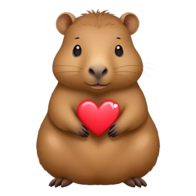 Capybara with a heart sticker