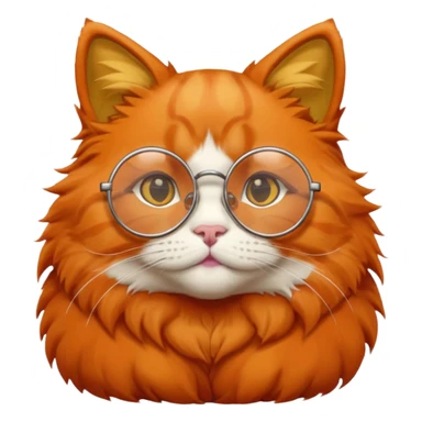 Orange cat wearing round glasses sticker