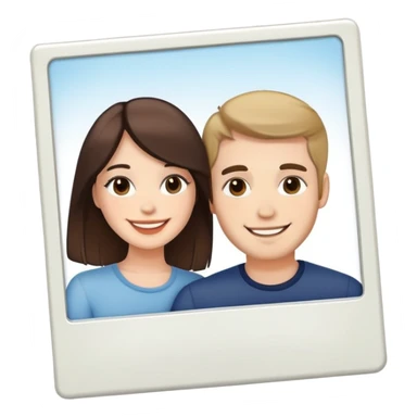 couple in a polaroid frame sticker