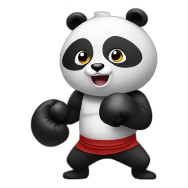 A panda doing boxing sticker