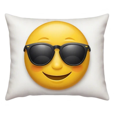 smile face with sunglasses on a pillow sticker