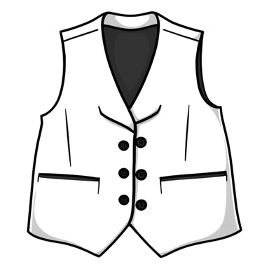 white formal vest for women with 3 white buttons and 2 front pockets sticker